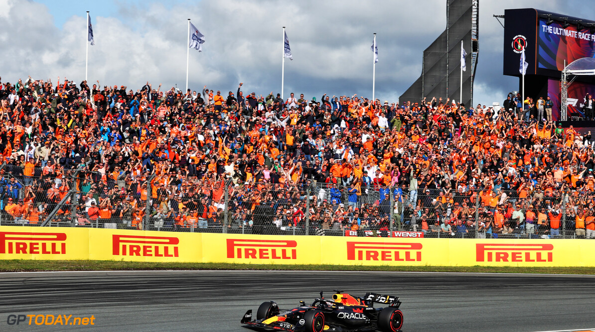 Formula One World Championship
Max Verstappen (NLD) Red Bull Racing RB19 celebrates his pole position.

26.08.2023. Formula 1 World Championship, Rd 14, Dutch Grand Prix, Zandvoort, Netherlands, Qualifying Day.

- www.xpbimages.com, EMail: requests@xpbimages.com (C) Copyright: Miltenburg / XPB Images
Motor Racing - Formula One World Championship - Dutch Grand Prix - Qualifying Day - Zandvoort, Netherlands
XPB Images
Zandvoort
Netherlands

Formel1 Formel F1 Formula 1 Formula1 GP Grand Prix one Circuit Z
