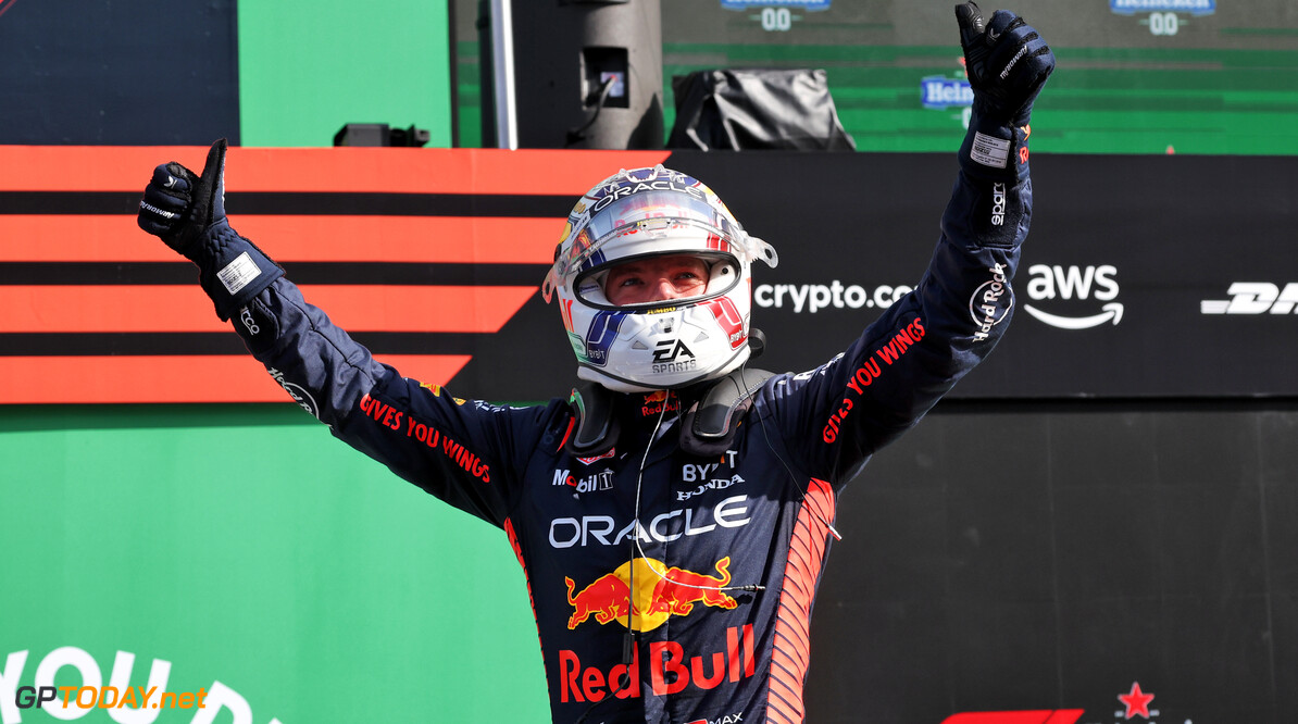 Formula One World Championship
Max Verstappen (NLD) Red Bull Racing celebrates his pole position in qualifying parc ferme.

26.08.2023. Formula 1 World Championship, Rd 14, Dutch Grand Prix, Zandvoort, Netherlands, Qualifying Day.

- www.xpbimages.com, EMail: requests@xpbimages.com (C) Copyright: Bearne / XPB Images
Motor Racing - Formula One World Championship - Dutch Grand Prix - Qualifying Day - Zandvoort, Netherlands
XPB Images
Zandvoort
Netherlands

Formel1 Formel F1 Formula 1 Formula1 GP Grand Prix one Circuit Z