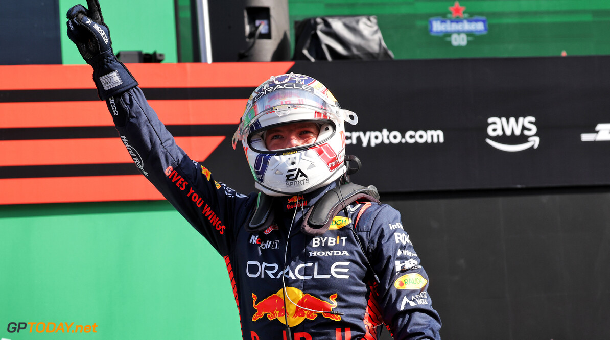 Formula One World Championship
Max Verstappen (NLD) Red Bull Racing celebrates his pole position in qualifying parc ferme.

26.08.2023. Formula 1 World Championship, Rd 14, Dutch Grand Prix, Zandvoort, Netherlands, Qualifying Day.

- www.xpbimages.com, EMail: requests@xpbimages.com (C) Copyright: Bearne / XPB Images
Motor Racing - Formula One World Championship - Dutch Grand Prix - Qualifying Day - Zandvoort, Netherlands
XPB Images
Zandvoort
Netherlands

Formel1 Formel F1 Formula 1 Formula1 GP Grand Prix one Circuit Z