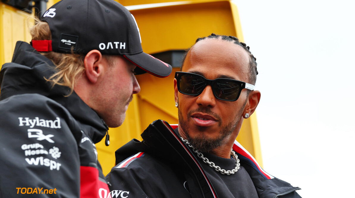 Formula One World Championship
(L to R): Valtteri Bottas (FIN) Alfa Romeo F1 Team with Lewis Hamilton (GBR) Mercedes AMG F1 on the drivers' parade.

27.08.2023. Formula 1 World Championship, Rd 14, Dutch Grand Prix, Zandvoort, Netherlands, Race Day.

 - www.xpbimages.com, EMail: requests@xpbimages.com (C) Copyright: Coates / XPB Images
Motor Racing - Formula One World Championship - Dutch Grand Prix - Race Day - Zandvoort, Netherlands
XPB Images
Zandvoort
Netherlands

Formel1 Formel F1 Formula 1 Formula1 GP Grand Prix one Circuit Z