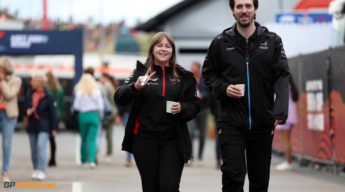 Formula One World Championship
(L to R): Jessica Borrell (GBR) Haas F1 Team Communications Manager with Sam Mallinson (GBR) Alpine F1 Team Strategic Communications Manager.

27.08.2023. Formula 1 World Championship, Rd 14, Dutch Grand Prix, Zandvoort, Netherlands, Race Day.

 - www.xpbimages.com, EMail: requests@xpbimages.com (C) Copyright: Staley / XPB Images
Motor Racing - Formula One World Championship - Dutch Grand Prix - Race Day - Zandvoort, Netherlands
XPB Images
Zandvoort
Netherlands

Formel1 Formel F1 Formula 1 Formula1 GP Grand Prix one Circuit Z