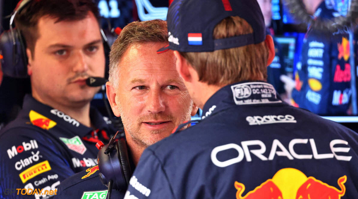 Formula One World Championship
Christian Horner (GBR) Red Bull Racing Team Principal with Max Verstappen (NLD) Red Bull Racing.

01.09.2023. Formula 1 World Championship, Rd 15, Italian Grand Prix, Monza, Italy, Practice Day.

- www.xpbimages.com, EMail: requests@xpbimages.com (C) Copyright: Batchelor / XPB Images
Motor Racing - Formula One World Championship - Italian Grand Prix - Practice Day - Monza, Italy
XPB Images
Monza
Italy

Formel1 Formel F1 Formula 1 Formula1 GP Grand Prix one Italy Ita