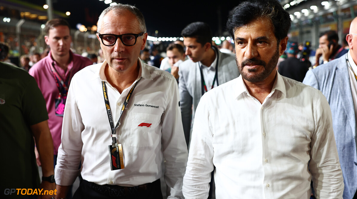 Formula One World Championship
(L to R): Stefano Domenicali (ITA) Formula One President and CEO with Mohammed Bin Sulayem (UAE) FIA President on the grid.

17.09.2023. Formula 1 World Championship, Rd 16, Singapore Grand Prix, Marina Bay Street Circuit, Singapore, Race Day.

 - www.xpbimages.com, EMail: requests@xpbimages.com (C) Copyright: Coates / XPB Images
Motor Racing - Formula One World Championship - Singapore Grand Prix - Race Day - Singapore, Singapore
XPB Images
Singapore
Singapore

Formel1 Formel F1 Formula 1 Formula1 GP Grand Prix one Marina Ba
