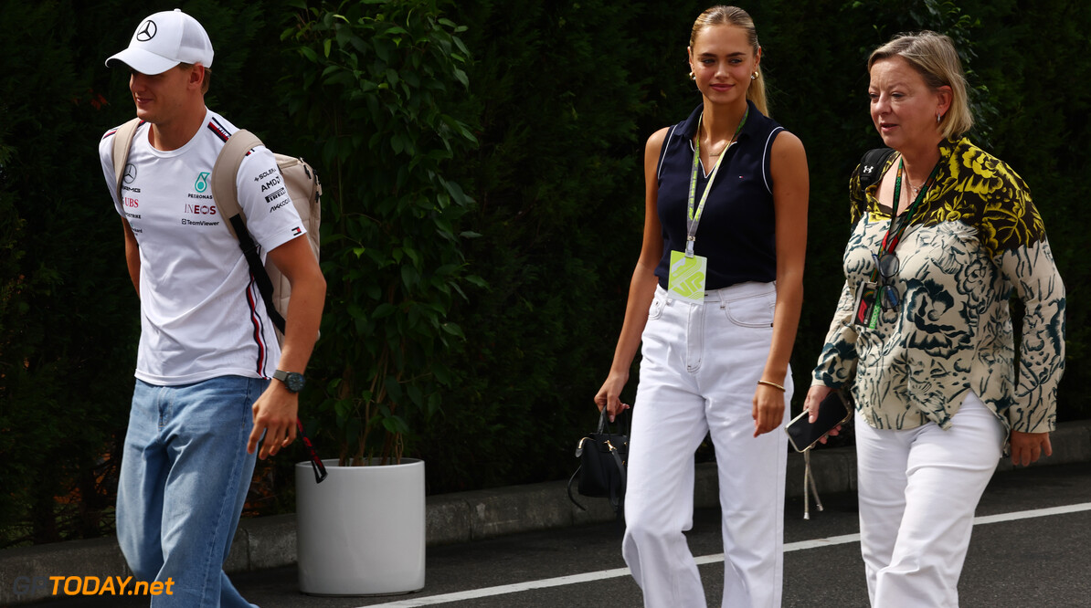 Formula One World Championship
(L to R): Mick Schumacher (GER) Mercedes AMG F1 Reserve Driver with his girlfriend Laila Hasanovic (DEN) and Sabine Kehm (GER) Driver Manager.

22.09.2023. Formula 1 World Championship, Rd 17, Japanese Grand Prix, Suzuka, Japan, Practice Day.

- www.xpbimages.com, EMail: requests@xpbimages.com (C) Copyright: Batchelor / XPB Images
Motor Racing - Formula One World Championship - Japanese Grand Prix - Practice Day - Suzuka, Japan
XPB Images
Suzuka
Japan

Formel1 Formel F1 Formula 1 Formula1 GP Grand Prix one Suzuka Ci