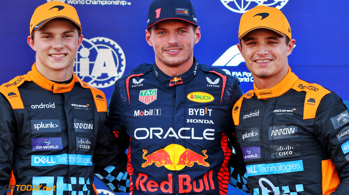 Formula One World Championship
Qualifying top three in parc ferme (L to R): Oscar Piastri (AUS) McLaren, second; Max Verstappen (NLD) Red Bull Racing, pole position; Lando Norris (GBR) McLaren, third.

23.09.2023. Formula 1 World Championship, Rd 17, Japanese Grand Prix, Suzuka, Japan, Qualifying Day.

- www.xpbimages.com, EMail: requests@xpbimages.com (C) Copyright: Batchelor / XPB Images
Motor Racing - Formula One World Championship - Japanese Grand Prix - Qualifying Day - Suzuka, Japan
XPB Images
Suzuka
Japan

Formel1 Formel F1 Formula 1 Formula1 GP Grand Prix one Suzuka Ci