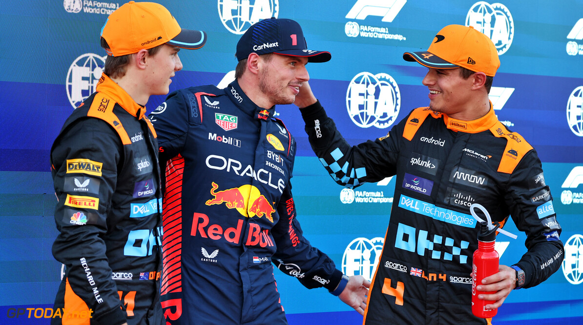 Formula One World Championship
Qualifying top three in parc ferme (L to R): Oscar Piastri (AUS) McLaren, second; Max Verstappen (NLD) Red Bull Racing, pole position; Lando Norris (GBR) McLaren, third.

23.09.2023. Formula 1 World Championship, Rd 17, Japanese Grand Prix, Suzuka, Japan, Qualifying Day.

- www.xpbimages.com, EMail: requests@xpbimages.com (C) Copyright: Moy / XPB Images
Motor Racing - Formula One World Championship - Japanese Grand Prix - Qualifying Day - Suzuka, Japan
XPB Images
Suzuka
Japan

Formel1 Formel F1 Formula 1 Formula1 GP Grand Prix one Suzuka Ci