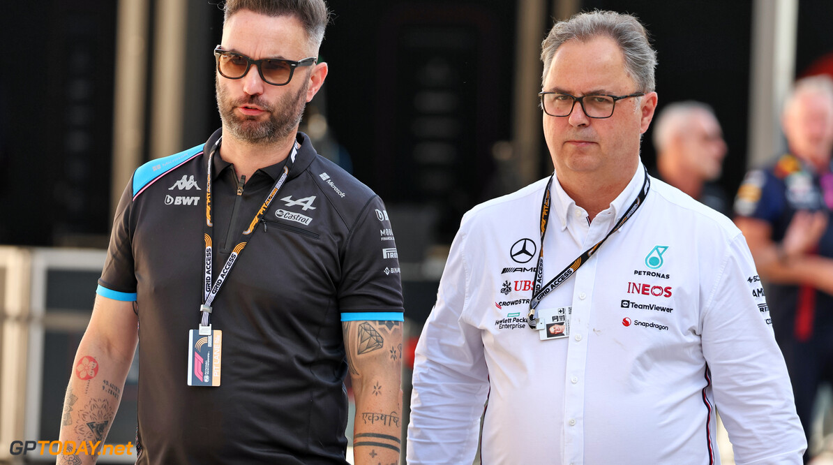 Formula One World Championship
(L to R): Julian Rouse (GBR) Alpine F1 Team Interim Sporting Director with Ron Meadows (GBR) Mercedes AMG F1 Team Manager.

06.10.2023 Formula 1 World Championship, Rd 18, Qatar Grand Prix, Doha, Qatar, Qualifying Day.

- www.xpbimages.com, EMail: requests@xpbimages.com (C) Copyright: Moy / XPB Images
Motor Racing - Formula One World Championship - Qatar Grand Prix - Qualifying Day - Doha, Qatar
XPB Images
Doha
Qatar

Formel1 Formel F1 Formula 1 Formula1 GP Grand Prix one Losail In