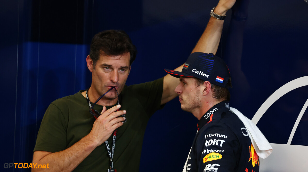 Formula One World Championship
(L to R): Mark Webber (AUS) Channel 4 Presenter / Driver Manager with Max Verstappen (NLD) Red Bull Racing in qualifying parc ferme.

06.10.2023 Formula 1 World Championship, Rd 18, Qatar Grand Prix, Doha, Qatar, Qualifying Day.

 - www.xpbimages.com, EMail: requests@xpbimages.com (C) Copyright: Coates / XPB Images
Motor Racing - Formula One World Championship - Qatar Grand Prix - Qualifying Day - Doha, Qatar
XPB Images
Doha
Qatar

Formel1 Formel F1 Formula 1 Formula1 GP Grand Prix one Losail In