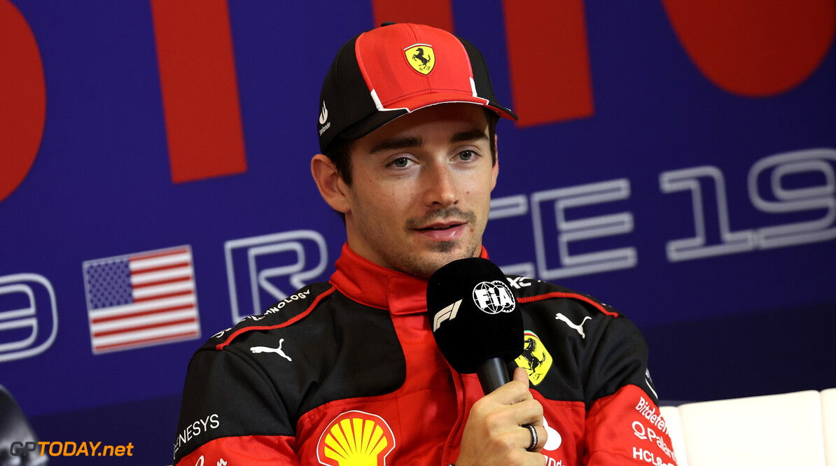 Formula One World Championship
Charles Leclerc (MON) Ferrari in the post Sprint FIA Press Conference.

21.10.2023. Formula 1 World Championship, Rd 19, United States Grand Prix, Austin, Texas, USA, Sprint Day.

- www.xpbimages.com, EMail: requests@xpbimages.com (C) Copyright: Bearne / XPB Images
Motor Racing - Formula One World Championship - United States Grand Prix - Sprint Day - Austin, USA
XPB Images
Austin
USA

Formel1 Formel F1 Formula 1 Formula1 GP Grand Prix one Circuit o
