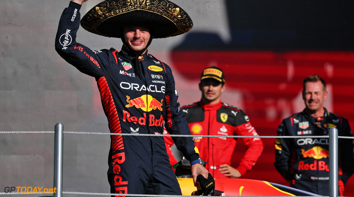 Formula One World Championship
Race winner Max Verstappen (NLD) Red Bull Racing celebrates on the podium.

29.10.2023. Formula 1 World Championship, Rd 20, Mexican Grand Prix, Mexico City, Mexico, Race Day.

- www.xpbimages.com, EMail: requests@xpbimages.com (C) Copyright: Moy / XPB Images
Motor Racing - Formula One World Championship - Mexican Grand Prix - Race Day - Mexico City, Mexico
XPB Images
Mexico City
Mexico

Formel1 Formel F1 Formula 1 Formula1 GP Grand Prix Mexico Mexico