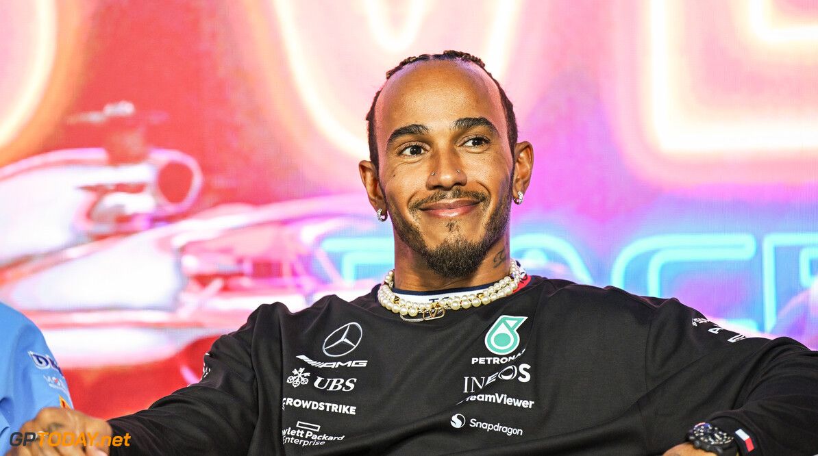 Formula One World Championship
Lewis Hamilton (GBR) Mercedes AMG F1 in the FIA Press Conference.

15.11.2023. Formula 1 World Championship, Rd 22, Las Vegas Grand Prix, Las Vegas, Nevada, USA, Preparation Day.

- www.xpbimages.com, EMail: requests@xpbimages.com (C) Copyright: XPB Images
Motor Racing - Formula One World Championship - Las Vegas Grand Prix - Preparation Day - Las Vegas, Nevada, USA
XPB Images
Las Vegas
USA

Formel1 Formel F1 Formula 1 Formula1 GP Grand Prix one Las Vegas