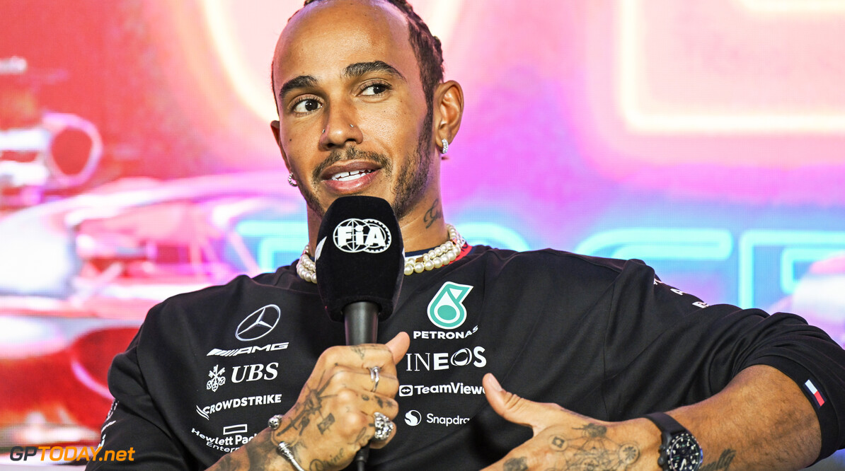 Formula One World Championship
Lewis Hamilton (GBR) Mercedes AMG F1 in the FIA Press Conference.

15.11.2023. Formula 1 World Championship, Rd 22, Las Vegas Grand Prix, Las Vegas, Nevada, USA, Preparation Day.

- www.xpbimages.com, EMail: requests@xpbimages.com (C) Copyright: XPB Images
Motor Racing - Formula One World Championship - Las Vegas Grand Prix - Preparation Day - Las Vegas, Nevada, USA
XPB Images
Las Vegas
USA

Formel1 Formel F1 Formula 1 Formula1 GP Grand Prix one Las Vegas