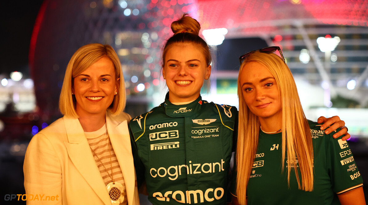 Formula One World Championship
(L to R): Susie Wolff (GBR) F1 Academy Managing Director with Tina Hausmann (SUI) Aston Martin F1 Academy Driver and Jessica Hawkins (GBR) Aston Martin F1 Team Driver Ambassador.

23.11.2023. Formula 1 World Championship, Rd 23, Abu Dhabi Grand Prix, Yas Marina Circuit, Abu Dhabi, Preparation Day.

- www.xpbimages.com, EMail: requests@xpbimages.com (C) Copyright: Batchelor / XPB Images
Motor Racing - Formula One World Championship - Abu Dhabi Grand Prix - Preparation Day - Abu Dhabi, UAE
XPB Images
Abu Dhabi
Abu Dhabi

Formel1 Formel F1 Formula 1 Formula1 GP Grand Prix one Thursday