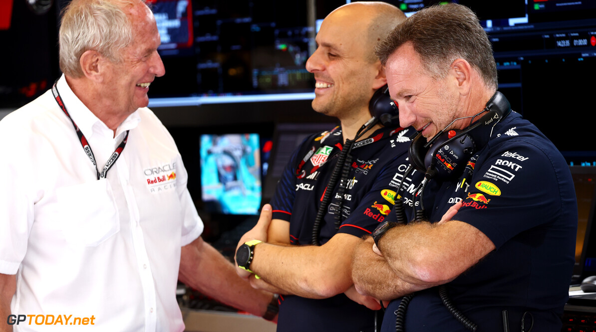Formula One World Championship
(L to R): Dr Helmut Marko (AUT) Red Bull Motorsport Consultant with Gianpiero Lambiase (ITA) Red Bull Racing Engineer and Christian Horner (GBR) Red Bull Racing Team Principal.

25.11.2023. Formula 1 World Championship, Rd 23, Abu Dhabi Grand Prix, Yas Marina Circuit, Abu Dhabi, Qualifying Day.

- www.xpbimages.com, EMail: requests@xpbimages.com (C) Copyright: Batchelor / XPB Images
Motor Racing - Formula One World Championship - Abu Dhabi Grand Prix - Qualifying Day - Abu Dhabi, UAE
XPB Images
Abu Dhabi
Abu Dhabi

Formel1 Formel F1 Formula 1 Formula1 GP Grand Prix one November