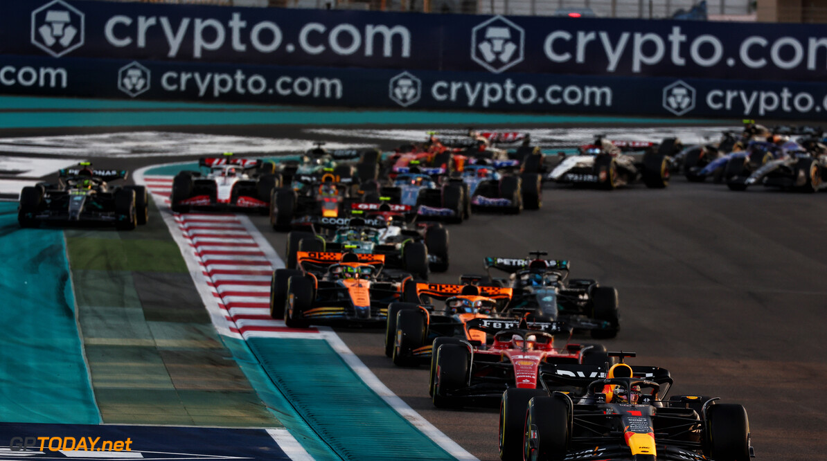 Formula One World Championship
Max Verstappen (NLD) Red Bull Racing RB19 leads at the start of the race.

26.11.2023. Formula 1 World Championship, Rd 23, Abu Dhabi Grand Prix, Yas Marina Circuit, Abu Dhabi, Race Day.

 - www.xpbimages.com, EMail: requests@xpbimages.com (C) Copyright: Coates / XPB Images
Motor Racing - Formula One World Championship - Abu Dhabi Grand Prix - Race Day - Abu Dhabi, UAE
XPB Images
Abu Dhabi
Abu Dhabi

Formel1 Formel F1 Formula 1 Formula1 GP Grand Prix one Abu Dhabi