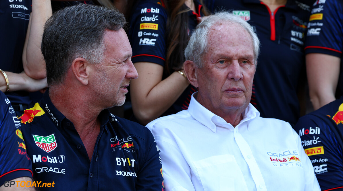 Formula One World Championship
(L to R): Christian Horner (GBR) Red Bull Racing Team Principal and Dr Helmut Marko (AUT) Red Bull Motorsport Consultant at a team photograph.

26.11.2023. Formula 1 World Championship, Rd 23, Abu Dhabi Grand Prix, Yas Marina Circuit, Abu Dhabi, Race Day.

 - www.xpbimages.com, EMail: requests@xpbimages.com (C) Copyright: Coates / XPB Images
Motor Racing - Formula One World Championship - Abu Dhabi Grand Prix - Race Day - Abu Dhabi, UAE
XPB Images
Abu Dhabi
Abu Dhabi

Formel1 Formel F1 Formula 1 Formula1 GP Grand Prix one Abu Dhabi