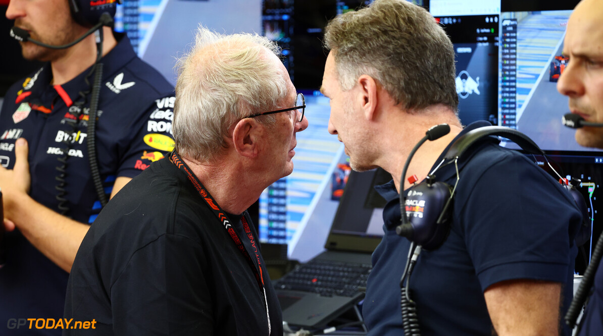 Formula One World Championship
(L to R): Dr Helmut Marko (AUT) Red Bull Motorsport Consultant with Christian Horner (GBR) Red Bull Racing Team Principal.

21.02.2024. Formula 1 Testing, Sakhir, Bahrain, Day One.

- www.xpbimages.com, EMail: requests@xpbimages.com (C) Copyright: Batchelor / XPB Images
Motor Racing - Formula One Testing - Day One - Sakhir, Bahrain
xpbimages.com
Sakhir
Bahrain

Formel1 Formel F1 Formula 1 Formula1 Test Testing one Bahrain In