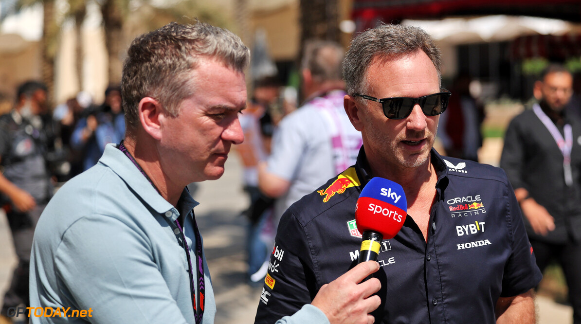 Formula One World Championship
(L to R): Craig Slater (GBR) Sky Sports F1 Reporter with Christian Horner (GBR) Red Bull Racing Team Principal.

29.02.2024. Formula 1 World Championship, Rd 1, Bahrain Grand Prix, Sakhir, Bahrain, Practice Day

 - www.xpbimages.com, EMail: requests@xpbimages.com (C) Copyright: Staley / XPB Images
Motor Racing - Formula One World Championship - Bahrain Grand Prix - Practice Day - Sakhir, Bahrain
xpbimages.com
Sakhir
Bahrain

Formel1 Formel F1 Formula 1 Formula1 GP Grand Prix one Bahrain I
