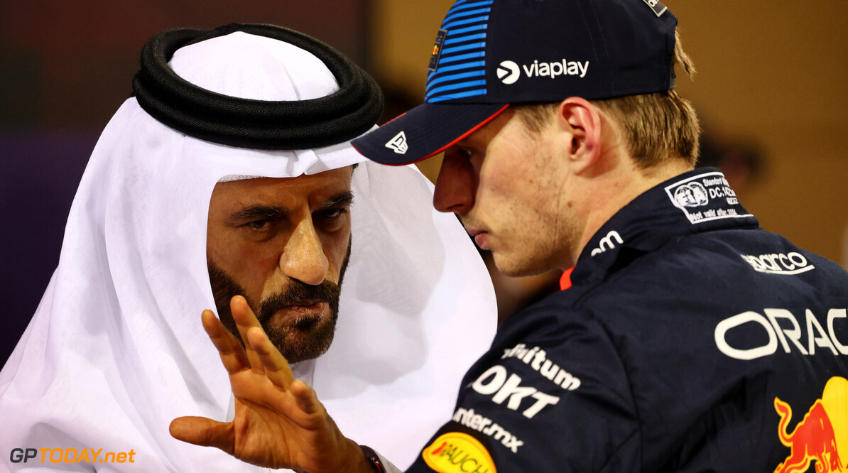 Formula One World Championship
(L to R): Mohammed Bin Sulayem (UAE) FIA President with pole sitter Max Verstappen (NLD) Red Bull Racing in qualifying parc ferme.

01.03.2024. Formula 1 World Championship, Rd 1, Bahrain Grand Prix, Sakhir, Bahrain, Qualifying Day.

- www.xpbimages.com, EMail: requests@xpbimages.com (C) Copyright: Batchelor / XPB Images
Motor Racing - Formula One World Championship - Bahrain Grand Prix - Qualifying Day - Sakhir, Bahrain
xpbimages.com
Sakhir
Bahrain

Formel1 Formel F1 Formula 1 Formula1 GP Grand Prix one Bahrain I