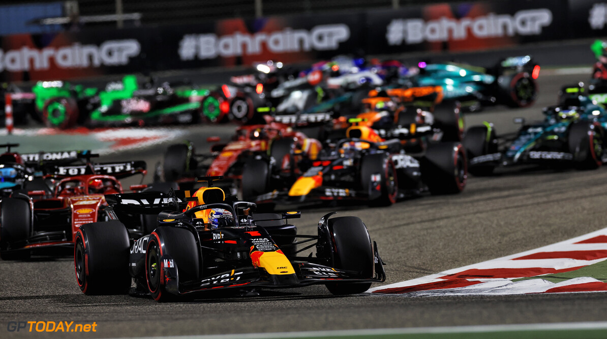 Formula One World Championship
Max Verstappen (NLD) Red Bull Racing RB20 leads at the start of the race.

02.03.2024. Formula 1 World Championship, Rd 1, Bahrain Grand Prix, Sakhir, Bahrain, Race Day.

 - www.xpbimages.com, EMail: requests@xpbimages.com (C) Copyright: Staley / XPB Images
Motor Racing - Formula One World Championship - Bahrain Grand Prix - Race Day - Sakhir, Bahrain
xpbimages.com
Sakhir
Bahrain

Formel1 Formel F1 Formula 1 Formula1 GP Grand Prix one Bahrain I