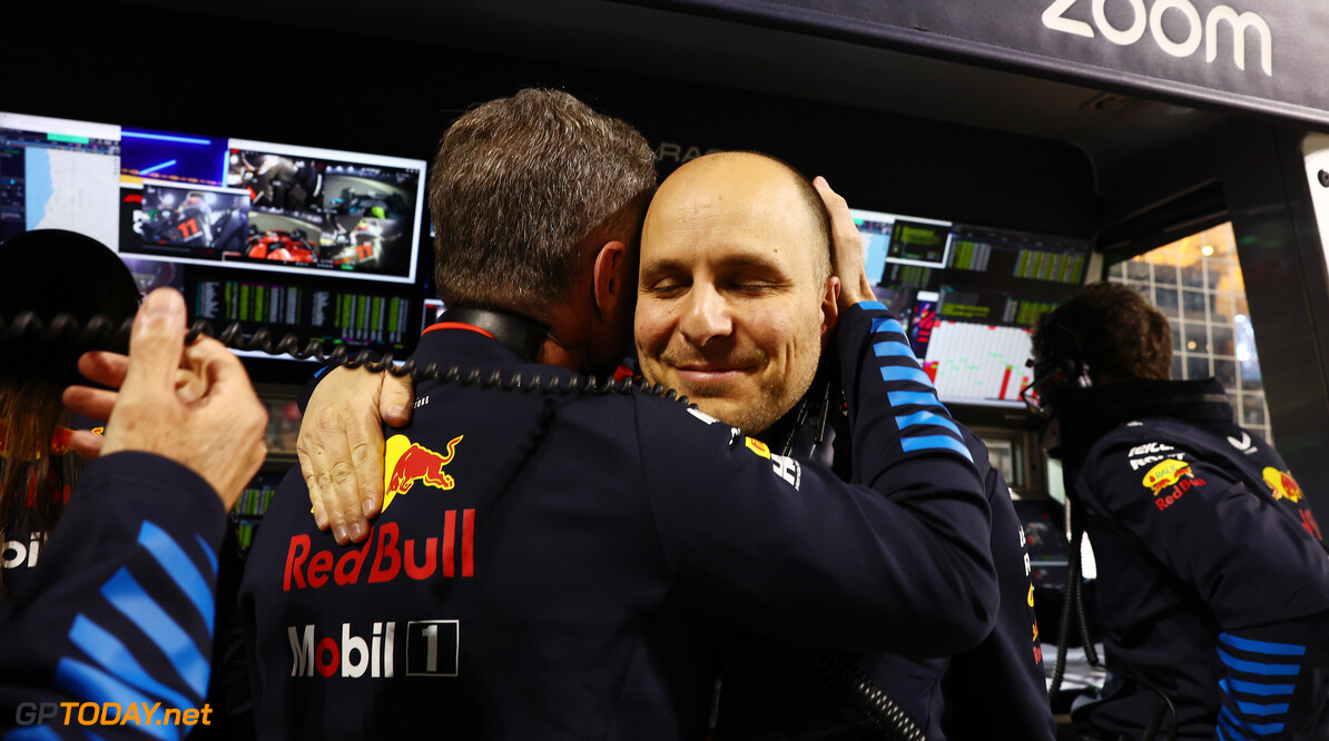 Formula One World Championship
(L to R): Christian Horner (GBR) Red Bull Racing Team Principal celebrates with Gianpiero Lambiase (ITA) Red Bull Racing Engineer at the end of the race.

02.03.2024. Formula 1 World Championship, Rd 1, Bahrain Grand Prix, Sakhir, Bahrain, Race Day.

 - www.xpbimages.com, EMail: requests@xpbimages.com (C) Copyright: Coates / XPB Images
Motor Racing - Formula One World Championship - Bahrain Grand Prix - Race Day - Sakhir, Bahrain
xpbimages.com
Sakhir
Bahrain

Formel1 Formel F1 Formula 1 Formula1 GP Grand Prix one Bahrain I