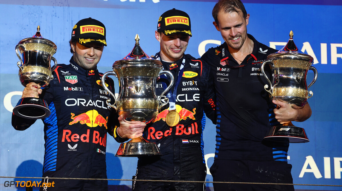 Formula One World Championship
2nd place Sergio Perez (MEX) Red Bull Racing RB20 with 1st place Max Verstappen (NLD) Red Bull Racing RB20, Tom Hart (GBR) Red Bull Racing Performance Engineer .
02.03.2024. Formula 1 World Championship, Rd 1, Bahrain Grand Prix, Sakhir, Bahrain, Race Day.
- www.xpbimages.com, EMail: requests@xpbimages.com (C) Copyright: Batchelor / XPB Images
Motor Racing - Formula One World Championship - Bahrain Grand Prix - Race Day - Sakhir, Bahrain
xpbimages.com
Sakhir
Bahrain

Formel1 Formel F1 Formula 1 Formula1 GP Grand Prix one Bahrain I