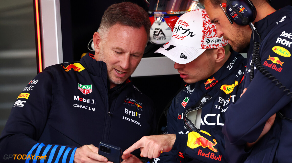 Formula One World Championship
(L to R): Christian Horner (GBR) Red Bull Racing Team Principal with Max Verstappen (NLD) Red Bull Racing.

05.04.2024. Formula 1 World Championship, Rd 4, Japanese Grand Prix, Suzuka, Japan, Practice Day.

- www.xpbimages.com, EMail: requests@xpbimages.com (C) Copyright: Batchelor / XPB Images
Motor Racing - Formula One World Championship - Japanese Grand Prix - Practice Day - Suzuka, Japan
XPB Images
Suzuka
Japan

Formel1 Formel F1 Formula 1 Formula1 GP Grand Prix one Suzuka Ci