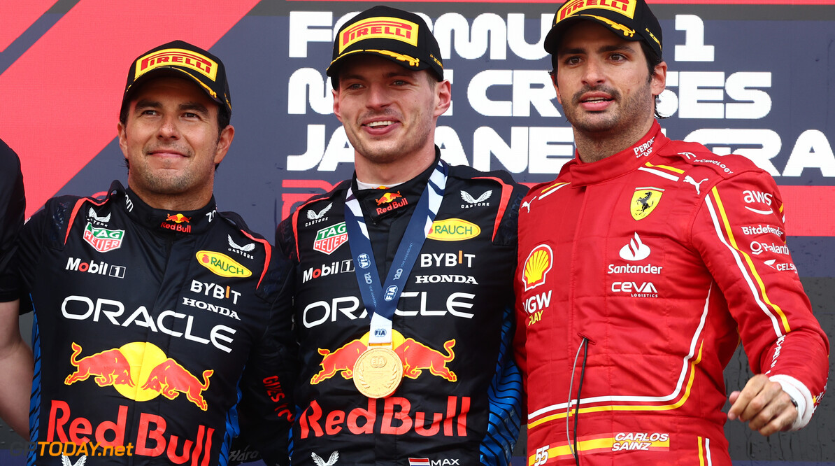 Formula One World Championship
1st place Max Verstappen (NLD) Red Bull Racing RB20, 2nd place Sergio Perez (MEX) Red Bull Racing RB20 and 3rd place Carlos Sainz Jr (ESP) Ferrari.
07.04.2024. Formula 1 World Championship, Rd 4, Japanese Grand Prix, Suzuka, Japan, Race Day.
- www.xpbimages.com, EMail: requests@xpbimages.com (C) Copyright: Batchelor / XPB Images
Motor Racing - Formula One World Championship - Japanese Grand Prix - Race Day - Suzuka, Japan
XPB Images
Suzuka
Japan

Formel1 Formel F1 Formula 1 Formula1 GP Grand Prix one Suzuka Ci