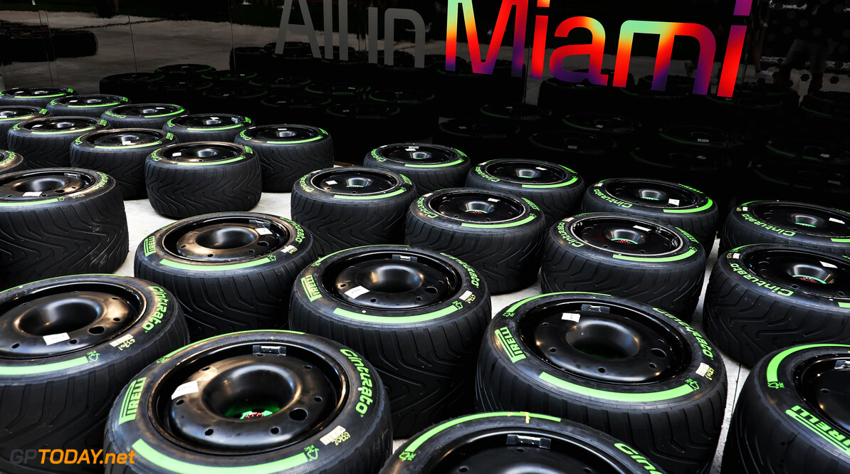 Formula One World Championship
Paddock atmosphere - wet Pirelli tyres.

02.05.2024. Formula 1 World Championship, Rd 6, Miami Grand Prix, Miami, Florida, USA, Preparation Day.

- www.xpbimages.com, EMail: requests@xpbimages.com (C) Copyright: Moy / XPB Images
Motor Racing - Formula One World Championship - Miami Grand Prix - Preparation Day - Miami, USA
XPB Images
Miami
USA

Formel1 Formel F1 Formula 1 Formula1 GP Grand Prix one Miami Int
