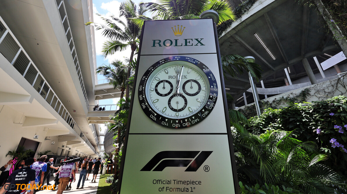 Formula One World Championship
Circuit atmosphere - Rolex clock in the paddock.

03.05.2024. Formula 1 World Championship, Rd 6, Miami Grand Prix, Miami, Florida, USA, Sprint Qualifying Day.

- www.xpbimages.com, EMail: requests@xpbimages.com (C) Copyright: Moy / XPB Images
Motor Racing - Formula One World Championship - Miami Grand Prix - Sprint Sprint and Qualifying Day - Miami, USA
XPB Images
Miami
USA

Formel1 Formel F1 Formula 1 Formula1 GP Grand Prix one Miami Int