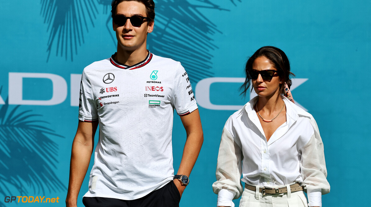 Formula One World Championship
(L to R): George Russell (GBR) Mercedes AMG F1 with his girlfriend Carmen Montero Mundt.

04.05.2024. Formula 1 World Championship, Rd 6, Miami Grand Prix, Miami, Florida, USA, Sprint and Qualifying Day.

- www.xpbimages.com, EMail: requests@xpbimages.com (C) Copyright: Moy / XPB Images
Motor Racing - Formula One World Championship - Miami Grand Prix - Sprint and Qualifying Day - Miami, USA
XPB Images
Miami
USA

Formel1 Formel F1 Formula 1 Formula1 GP Grand Prix one Miami Int