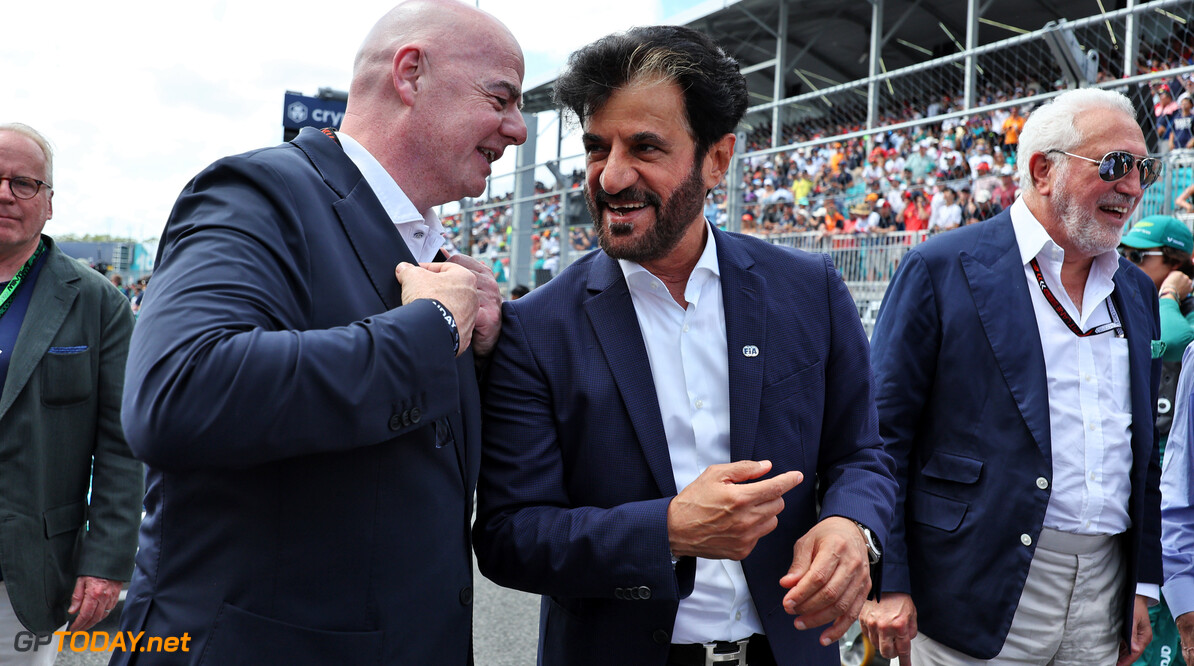 Formula One World Championship
(L to R): Gianni Infantino (SUI) FIFA President with Mohammed Bin Sulayem (UAE) FIA President on the grid.

05.05.2024. Formula 1 World Championship, Rd 6, Miami Grand Prix, Miami, Florida, USA, Race Day.

- www.xpbimages.com, EMail: requests@xpbimages.com (C) Copyright: Moy / XPB Images
Motor Racing - Formula One World Championship - Miami Grand Prix - Race Day - Miami, USA
XPB Images
Miami
USA

Formel1 Formel F1 Formula 1 Formula1 GP Grand Prix one Miami Int