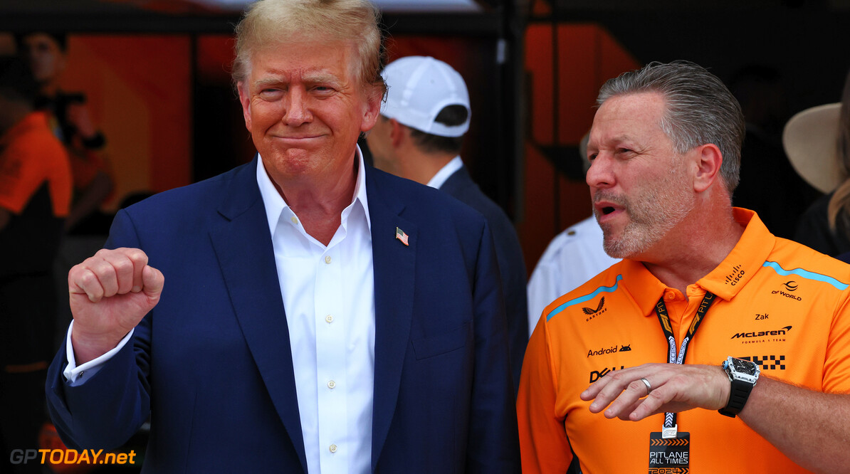 Formula One World Championship
(L to R): Donald Trump (USA) Politician and Businesman with Zak Brown (USA) McLaren Executive Director.

05.05.2024. Formula 1 World Championship, Rd 6, Miami Grand Prix, Miami, Florida, USA, Race Day.

 - www.xpbimages.com, EMail: requests@xpbimages.com (C) Copyright: Coates / XPB Images
Motor Racing - Formula One World Championship - Miami Grand Prix - Race Day - Miami, USA
XPB Images
Miami
USA

Formel1 Formel F1 Formula 1 Formula1 GP Grand Prix one Miami Int