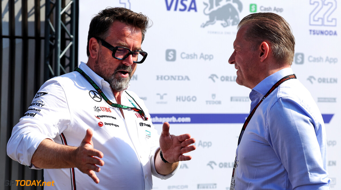 Formula One World Championship
(L to R): Gwen Lagrue, Head of Mercedes AMG Driver Development with Jos Verstappen (NLD).

28.06.2024. Formula 1 World Championship, Rd 11, Austrian Grand Prix, Spielberg, Austria, Sprint Qualifying Day.

- www.xpbimages.com, EMail: requests@xpbimages.com (C) Copyright: Bearne / XPB Images
Motor Racing - Formula One World Championship - Austrian Grand Prix - Sprint Qualifying Day - Spielberg, Austria
xpbimages.com
Spielberg
Austria

Formel1 Formel F1 Formula 1 Formula1 GP Grand Prix one Circuit A