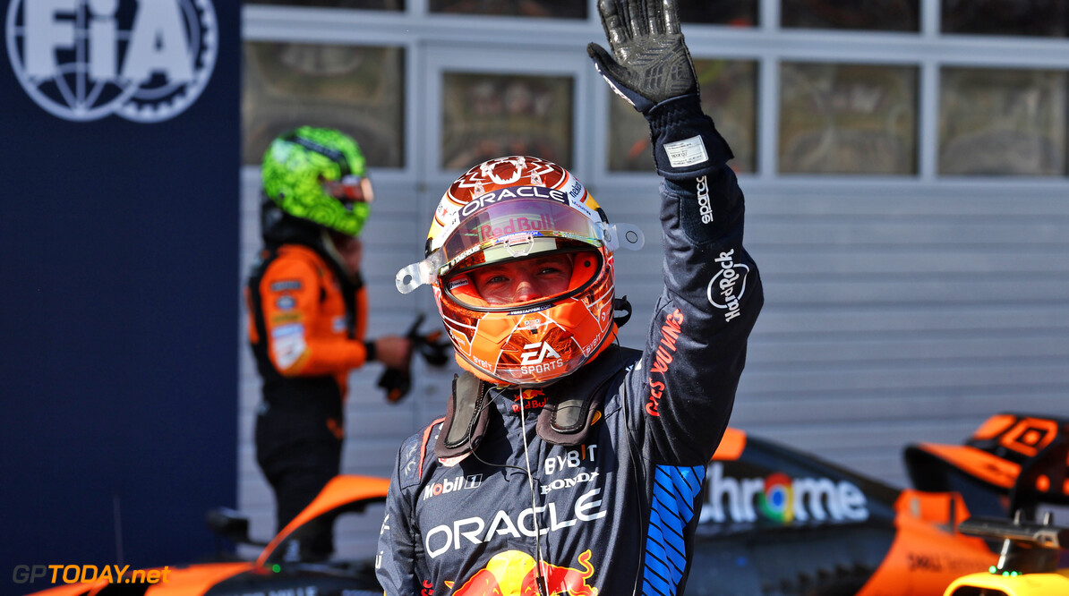 Formula One World Championship
Max Verstappen (NLD) Red Bull Racing celebrates his pole position in Sprint qualifying parc ferme.

28.06.2024. Formula 1 World Championship, Rd 11, Austrian Grand Prix, Spielberg, Austria, Sprint Qualifying Day.

- www.xpbimages.com, EMail: requests@xpbimages.com (C) Copyright: Batchelor / XPB Images
Motor Racing - Formula One World Championship - Austrian Grand Prix - Sprint Qualifying Day - Spielberg, Austria
xpbimages.com
Spielberg
Austria

Formel1 Formel F1 Formula 1 Formula1 GP Grand Prix one Circuit A