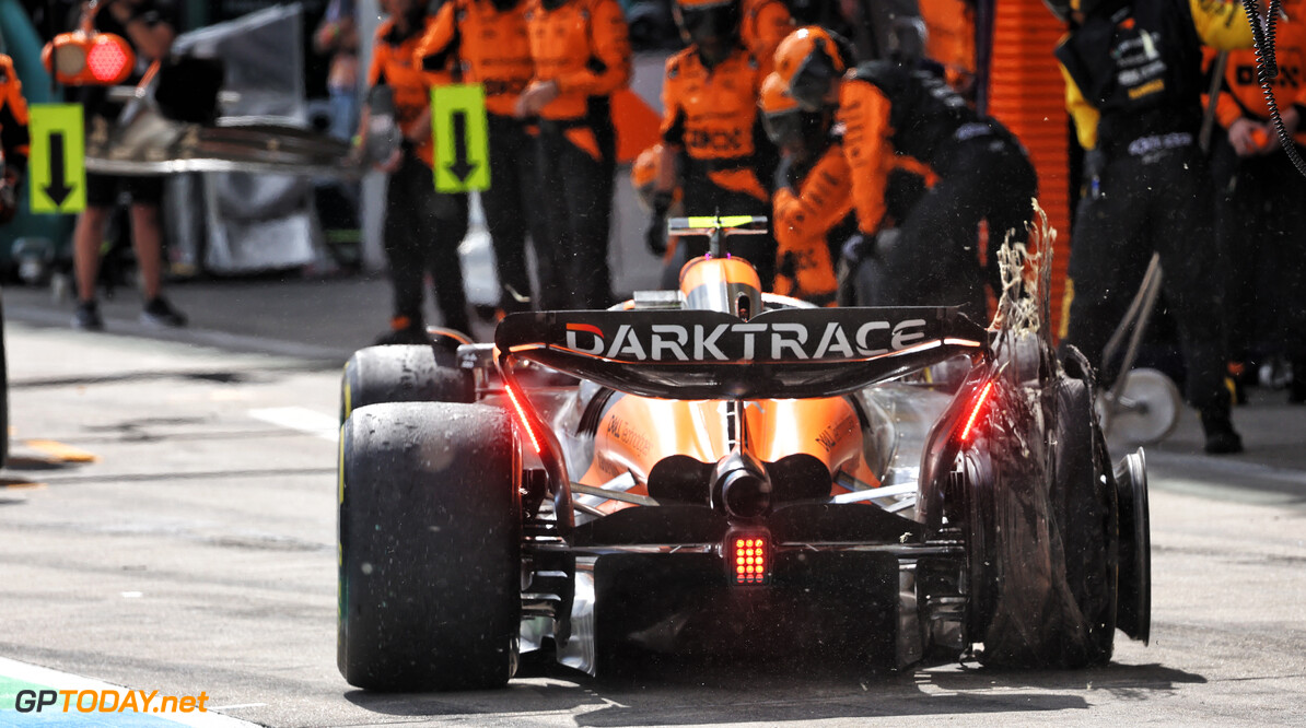 Formula One World Championship
Lando Norris (GBR) McLaren MCL38 makes a pit stop with a puncture after contact with Max Verstappen (NLD) Red Bull Racing RB20.

30.06.2024. Formula 1 World Championship, Rd 11, Austrian Grand Prix, Spielberg, Austria, Race Day.

- www.xpbimages.com, EMail: requests@xpbimages.com (C) Copyright: Batchelor / XPB Images
Motor Racing - Formula One World Championship - Austrian Grand Prix - Race Day - Spielberg, Austria
xpbimages.com
Spielberg
Austria

Formel1 Formel F1 Formula 1 Formula1 GP Grand Prix one Circuit A