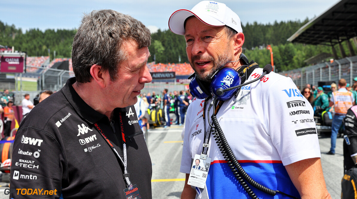 Formula One World Championship
(L to R): Bruno Famin (FRA) Alpine Motorsports Vice President and Alpine F1 Team Team Principal with Peter Bayer (AUT) RB Chief Executive Officer on the grid.

30.06.2024. Formula 1 World Championship, Rd 11, Austrian Grand Prix, Spielberg, Austria, Race Day.

- www.xpbimages.com, EMail: requests@xpbimages.com (C) Copyright: Batchelor / XPB Images
Motor Racing - Formula One World Championship - Austrian Grand Prix - Race Day - Spielberg, Austria
xpbimages.com
Spielberg
Austria

Formel1 Formel F1 Formula 1 Formula1 GP Grand Prix one Circuit A
