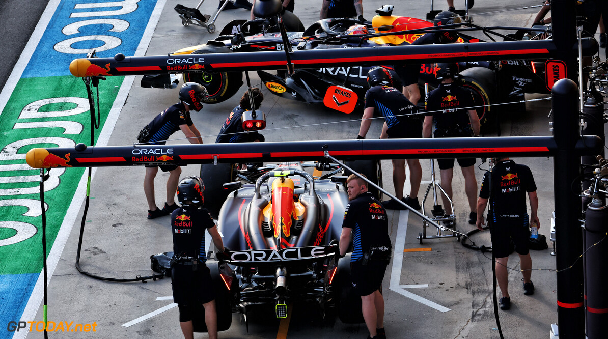 Formula One World Championship
Sergio Perez (MEX) Red Bull Racing RB20 and Max Verstappen (NLD) Red Bull Racing RB20 in the pits.

19.07.2024. Formula 1 World Championship, Rd 13, Hungarian Grand Prix, Budapest, Hungary, Practice Day.

 - www.xpbimages.com, EMail: requests@xpbimages.com (C) Copyright: Coates / XPB Images
Motor Racing - Formula One World Championship - Hungarian Grand Prix - Practice Day - Budapest, Hungary
XPB Images
Budapest
Hungary

Formel1 Formel F1 Formula 1 Formula1 GP Grand Prix one Circuit H