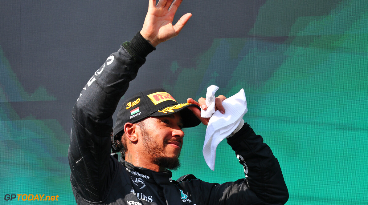 Formula One World Championship
Lewis Hamilton (GBR) Mercedes AMG F1 celebrates his third position on the podium.

21.07.2024. Formula 1 World Championship, Rd 13, Hungarian Grand Prix, Budapest, Hungary, Race Day.

- www.xpbimages.com, EMail: requests@xpbimages.com (C) Copyright: Batchelor / XPB Images
Motor Racing - Formula One World Championship - Hungarian Grand Prix - Race Day - Budapest, Hungary
XPB Images
Budapest
Hungary

Formel1 Formel F1 Formula 1 Formula1 GP Grand Prix one Circuit H