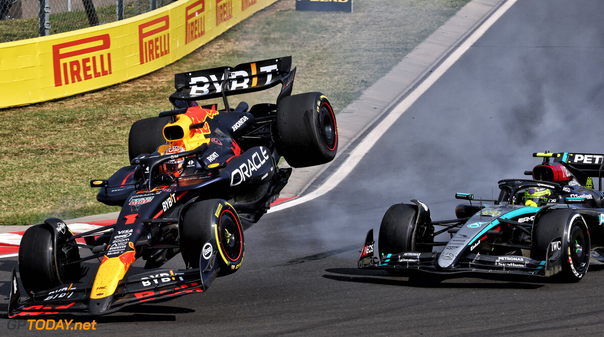 Formula One World Championship
Lewis Hamilton (GBR) Mercedes AMG F1 W15 and Lewis Hamilton (GBR) Mercedes AMG F1 W15 collide.

21.07.2024. Formula 1 World Championship, Rd 13, Hungarian Grand Prix, Budapest, Hungary, Race Day.

- www.xpbimages.com, EMail: requests@xpbimages.com (C) Copyright: Charniaux / XPB Images
Motor Racing - Formula One World Championship - Hungarian Grand Prix - Race Day - Budapest, Hungary
XPB Images
Budapest
Hungary

Formel1 Formel F1 Formula 1 Formula1 GP Grand Prix one Circuit H