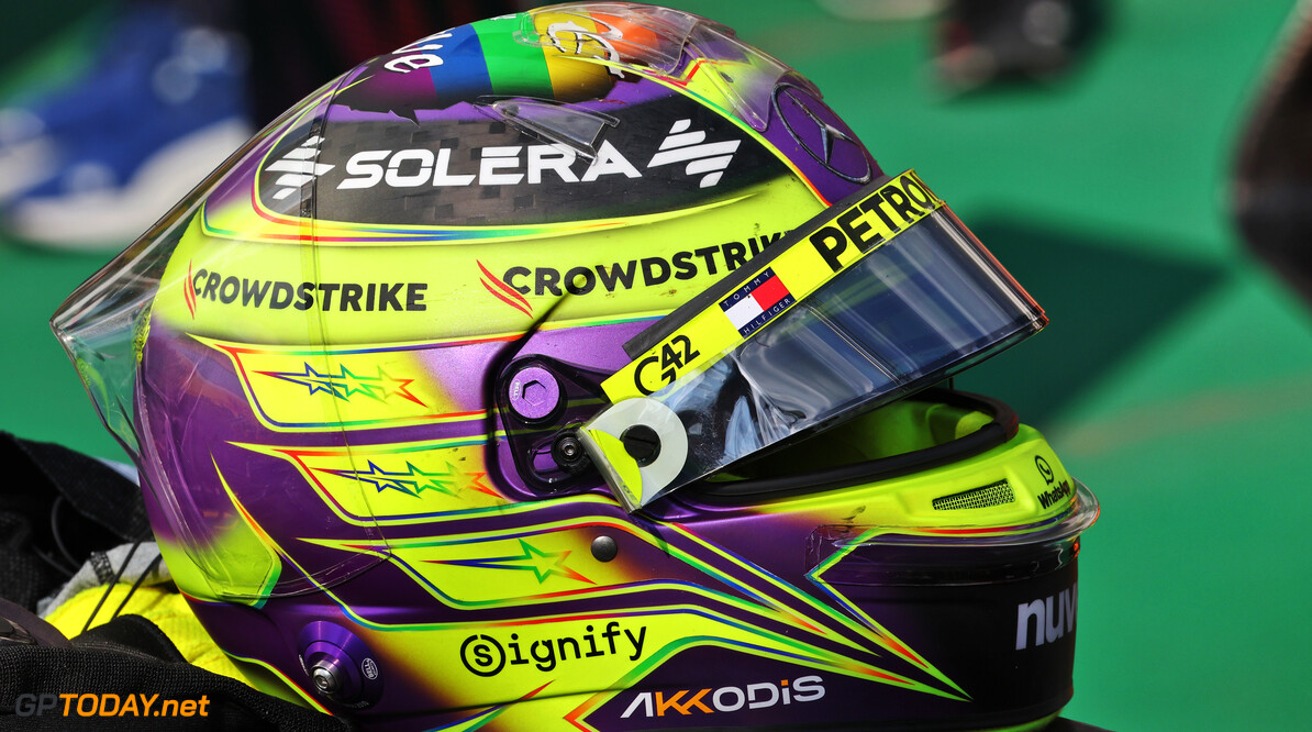 Formula One World Championship
The helmet of Lewis Hamilton (GBR) Mercedes AMG F1 in parc ferme. 

21.07.2024. Formula 1 World Championship, Rd 13, Hungarian Grand Prix, Budapest, Hungary, Race Day.

- www.xpbimages.com, EMail: requests@xpbimages.com (C) Copyright: Batchelor / XPB Images
Motor Racing - Formula One World Championship - Hungarian Grand Prix - Race Day - Budapest, Hungary
XPB Images
Budapest
Hungary

Formel1 Formel F1 Formula 1 Formula1 GP Grand Prix one Circuit H