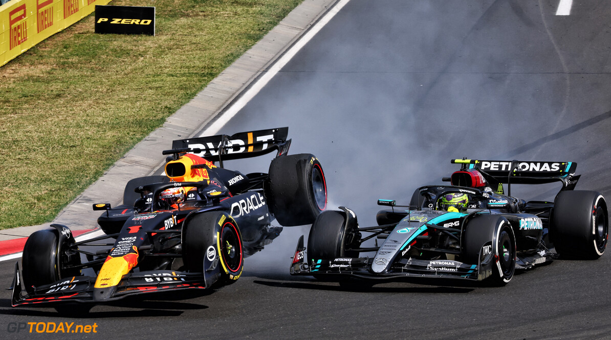 Formula One World Championship
Lewis Hamilton (GBR) Mercedes AMG F1 W15 and Lewis Hamilton (GBR) Mercedes AMG F1 W15 collide.

21.07.2024. Formula 1 World Championship, Rd 13, Hungarian Grand Prix, Budapest, Hungary, Race Day.

- www.xpbimages.com, EMail: requests@xpbimages.com (C) Copyright: Charniaux / XPB Images
Motor Racing - Formula One World Championship - Hungarian Grand Prix - Race Day - Budapest, Hungary
XPB Images
Budapest
Hungary

Formel1 Formel F1 Formula 1 Formula1 GP Grand Prix one Circuit H