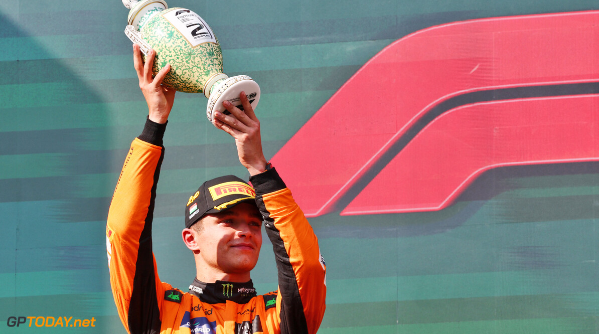 Formula One World Championship
Lando Norris (GBR) McLaren celebrates his second position on the podium.

21.07.2024. Formula 1 World Championship, Rd 13, Hungarian Grand Prix, Budapest, Hungary, Race Day.

- www.xpbimages.com, EMail: requests@xpbimages.com (C) Copyright: Batchelor / XPB Images
Motor Racing - Formula One World Championship - Hungarian Grand Prix - Race Day - Budapest, Hungary
XPB Images
Budapest
Hungary

Formel1 Formel F1 Formula 1 Formula1 GP Grand Prix one Circuit H