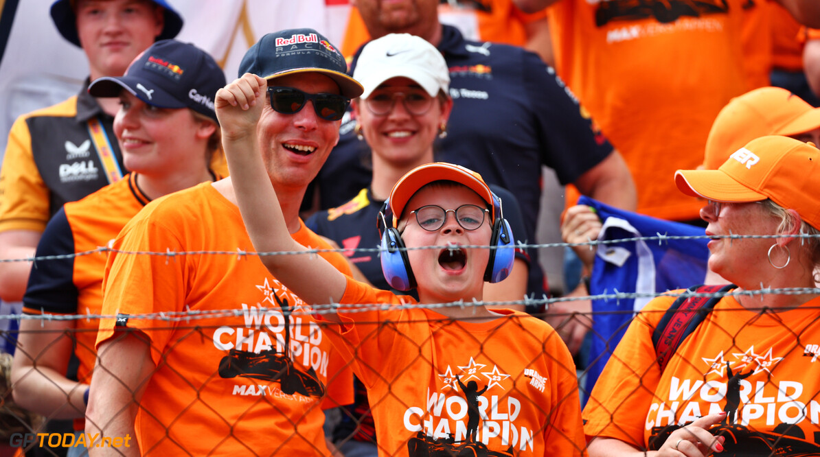 Formula One World Championship
Circuit atmosphere - Max Verstappen (NLD) Red Bull Racing fans in the grandstand.

21.07.2024. Formula 1 World Championship, Rd 13, Hungarian Grand Prix, Budapest, Hungary, Race Day.

 - www.xpbimages.com, EMail: requests@xpbimages.com (C) Copyright: Coates / XPB Images
Motor Racing - Formula One World Championship - Hungarian Grand Prix - Race Day - Budapest, Hungary
XPB Images
Budapest
Hungary

Formel1 Formel F1 Formula 1 Formula1 GP Grand Prix one Circuit H