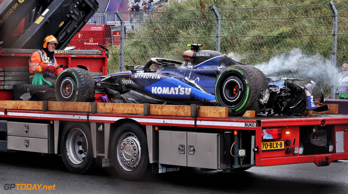 Formula One World Championship
The Williams Racing FW46 of Logan Sargeant (USA) Williams Racing FW46 is recovered back to the pits on the back of a truck after he crashed in the third practice session.

24.08.2024. Formula 1 World Championship, Rd 15, Dutch Grand Prix, Zandvoort, Netherlands, Qualifying Day.

- www.xpbimages.com, EMail: requests@xpbimages.com (C) Copyright: Moy / XPB Images
Motor Racing - Formula One World Championship - Dutch Grand Prix - Qualifying Day - Zandvoort, Netherlands
XPB Images
Zandvoort
Netherlands

Formel1 Formel F1 Formula 1 Formula1 GP Grand Prix one Circuit Z