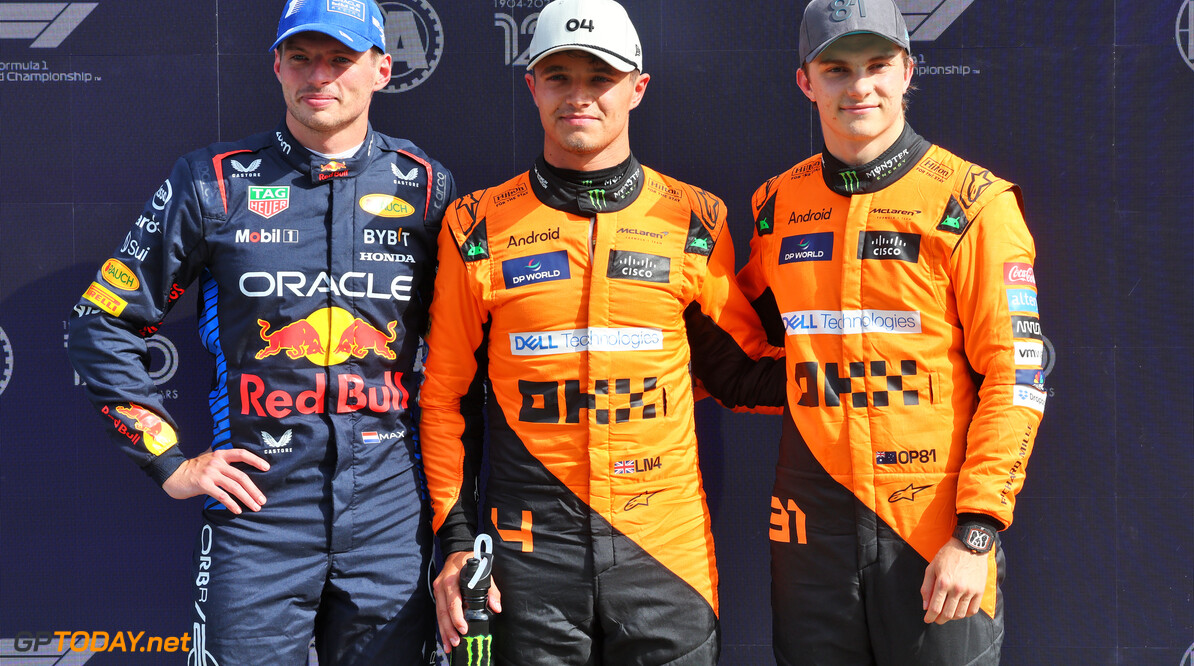 Formula One World Championship
Top three in qualifying parc ferme (L to R): Max Verstappen (NLD) Red Bull Racing, second; Lando Norris (GBR) McLaren, pole position; Oscar Piastri (AUS) McLaren, third.

24.08.2024. Formula 1 World Championship, Rd 15, Dutch Grand Prix, Zandvoort, Netherlands, Qualifying Day.

- www.xpbimages.com, EMail: requests@xpbimages.com (C) Copyright: Batchelor / XPB Images
Motor Racing - Formula One World Championship - Dutch Grand Prix - Qualifying Day - Zandvoort, Netherlands
XPB Images
Zandvoort
Netherlands

Formel1 Formel F1 Formula 1 Formula1 GP Grand Prix one Circuit Z