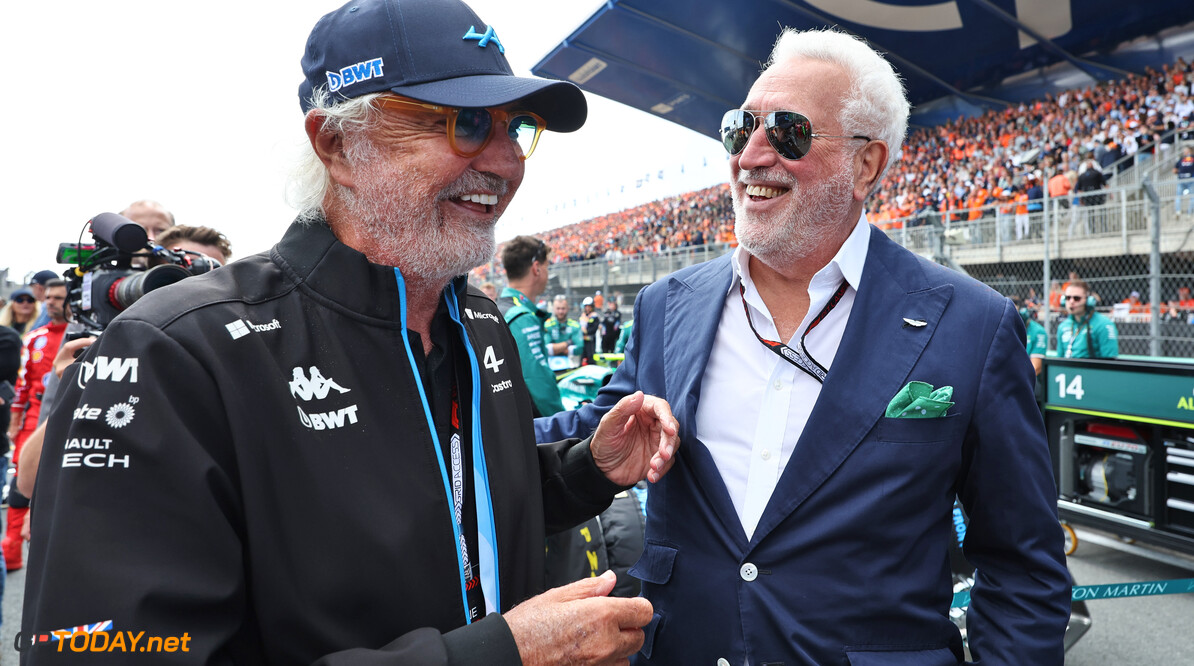 Formula One World Championship
(L to R): Flavio Briatore (ITA) Alpine F1 Team Executive Advisor with Lawrence Stroll (CDN) Aston Martin F1 Team Investor on the grid.

25.08.2024. Formula 1 World Championship, Rd 15, Dutch Grand Prix, Zandvoort, Netherlands, Race Day.

- www.xpbimages.com, EMail: requests@xpbimages.com (C) Copyright: Moy / XPB Images
Motor Racing - Formula One World Championship - Dutch Grand Prix - Race Day - Zandvoort, Netherlands
XPB Images
Zandvoort
Netherlands

Formel1 Formel F1 Formula 1 Formula1 GP Grand Prix one Circuit Z