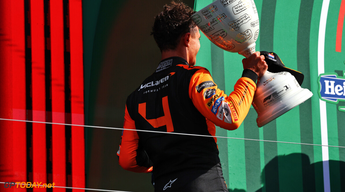 Formula One World Championship
Race winner Lando Norris (GBR) McLaren celebrates on the podium.

25.08.2024. Formula 1 World Championship, Rd 15, Dutch Grand Prix, Zandvoort, Netherlands, Race Day.

 - www.xpbimages.com, EMail: requests@xpbimages.com (C) Copyright: Coates / XPB Images
Motor Racing - Formula One World Championship - Dutch Grand Prix - Race Day - Zandvoort, Netherlands
XPB Images
Zandvoort
Netherlands

Formel1 Formel F1 Formula 1 Formula1 GP Grand Prix one Circuit Z