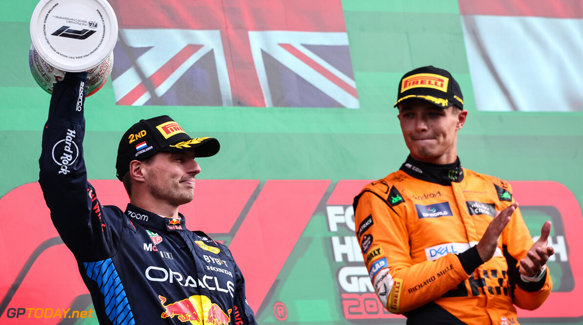 Formula One World Championship
Max Verstappen (NLD), Red Bull Racing Lando Norris (GBR), McLaren F1 Team 
25.08.2024. Formula 1 World Championship, Rd 15, Dutch Grand Prix, Zandvoort, Netherlands, Race Day.
- www.xpbimages.com, EMail: requests@xpbimages.com (C) Copyright: Charniaux / XPB Images
Motor Racing - Formula One World Championship - Dutch Grand Prix - Race Day - Zandvoort, Netherlands
XPB Images
Zandvoort
Netherlands

Formel1 Formel F1 Formula 1 Formula1 GP Grand Prix one Circuit Z