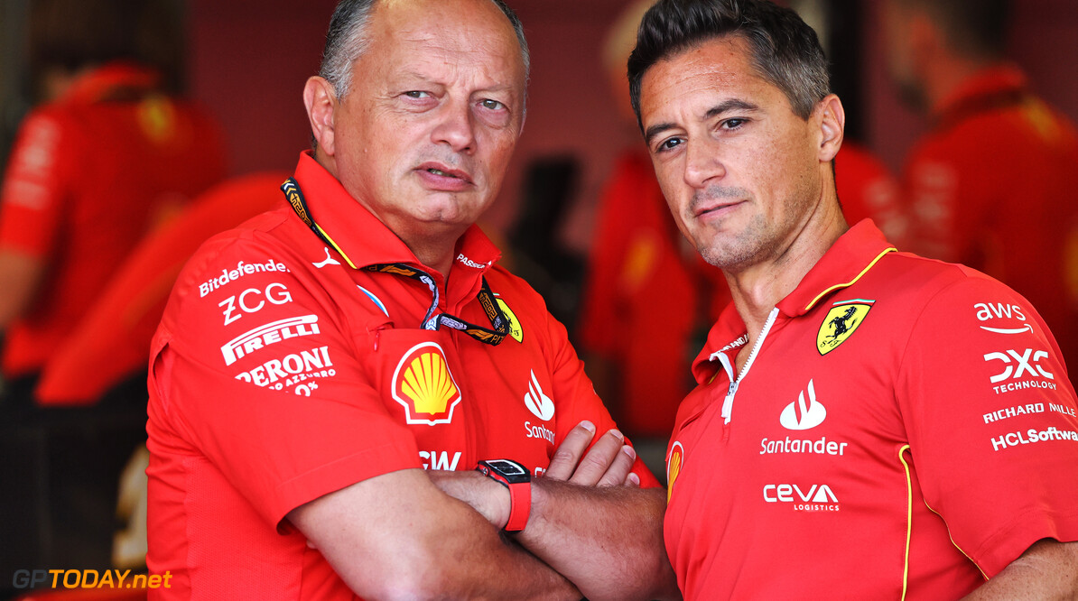 Formula One World Championship
Frederic Vasseur (FRA) Ferrari Team Principal (Left).

29.08.2024. Formula 1 World Championship, Rd 16, Italian Grand Prix, Monza, Italy, Preparation Day.

- www.xpbimages.com, EMail: requests@xpbimages.com (C) Copyright: Batchelor / XPB Images
Motor Racing - Formula One World Championship - Italian Grand Prix - Preparation Day - Monza, Italy
XPB Images
Monza
Italy

Formel1 Formel F1 Formula 1 Formula1 GP Grand Prix one Italy Ita